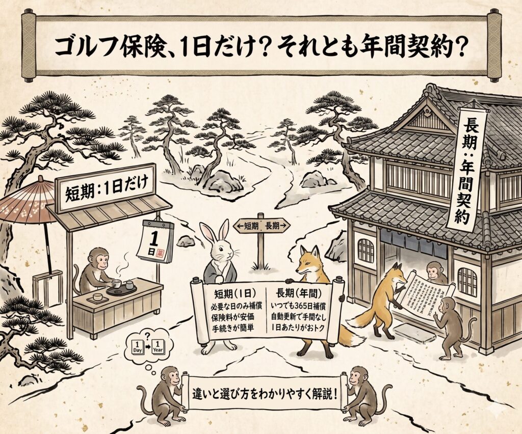ゴルフ保険、1日だけ？それとも年間契約？違いと選び方をわかりやすく解説！